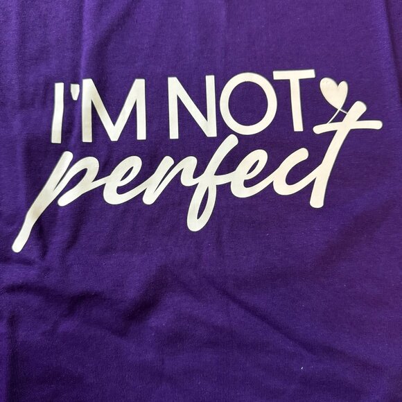 Purple - I'm not perfect (front), Im limited edition (sleeve) - Custom T-shirts - Picture 2 of 4